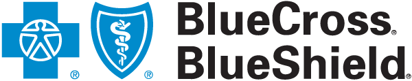Logo of BlueCross BlueShield with a blue cross and shield, and the text 'BlueCross BlueShield'.