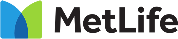 The image shows the logo of MetLife, featuring a stylized 